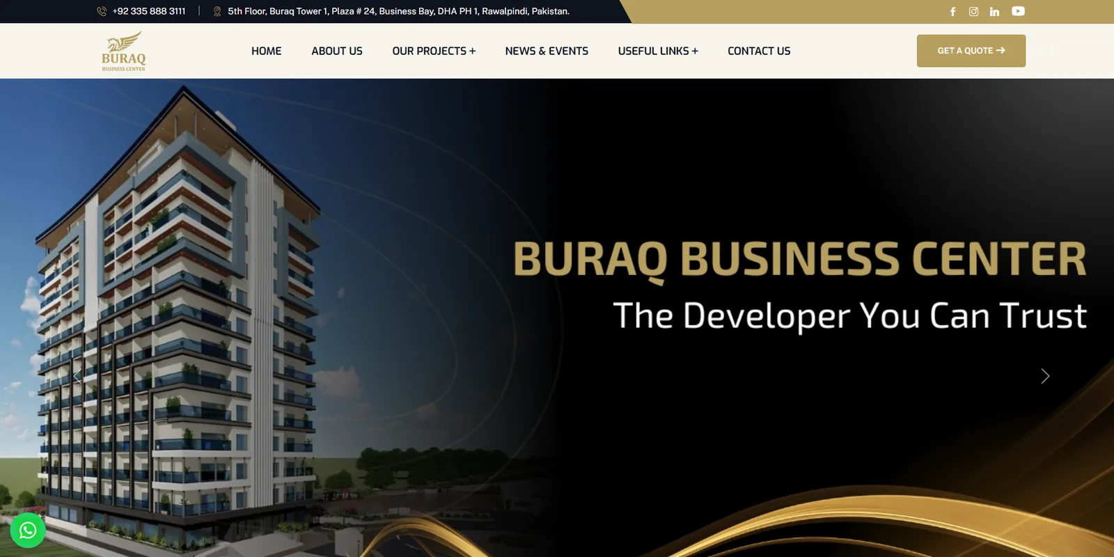 Buraq Business Center website homepage